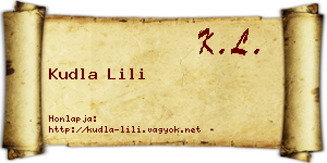 Kudla Lili névjegykártya