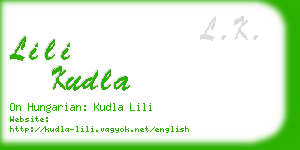 lili kudla business card